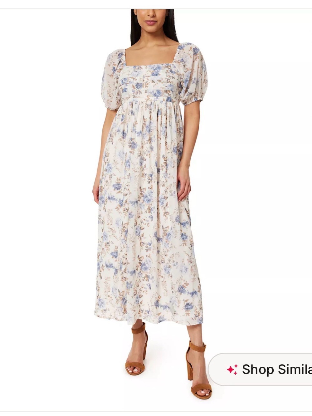 Wallflower Cream Maxi Dress with Blue Floral Print